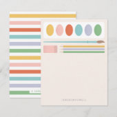 子供の文房具 アート用品のステーショナリー ノートカード (正面/裏面)