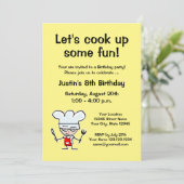 子供の料理誕生日パーティーの招待テンプレート 招待状 (スタンド正面)