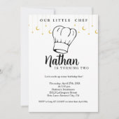 子供の料理誕生日招待状 ミニマルな焼き菓子 招待状 (正面)