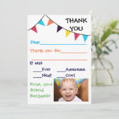 子供の旗布のカスタムのサンキューカード サンキューカード (スタンド正面)