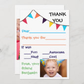 子供の旗布のカスタムのサンキューカード サンキューカード (正面/裏面)