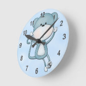 子供の時計のかわいく青い猿 ラウンド壁時計 (傾斜)
