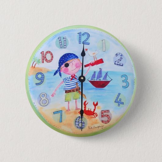 子供の時計のスタイルボタン- 「海賊" 缶バッジ (正面)