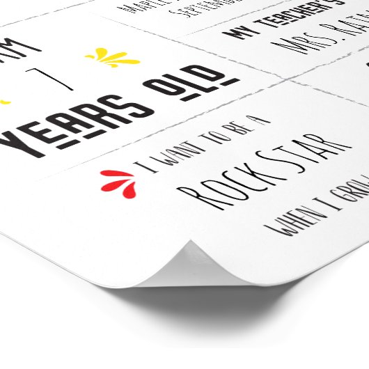 子供の最初の登校日サイン ポスター (角)