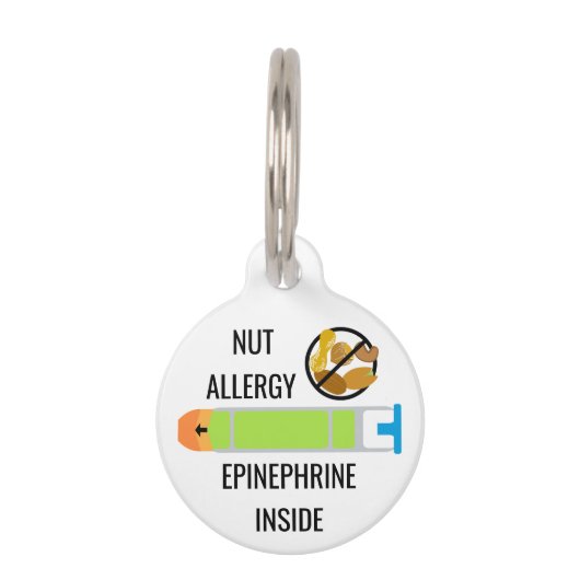 子供の木のナットピーナツアレルギーのアドレナリンの緊急事態 ペット ネームタグ (正面)