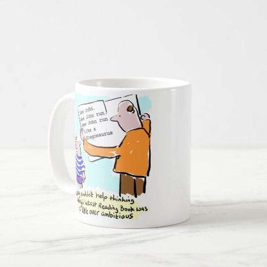 子供の本読は非常に野心的だ。先生 コーヒーマグカップ (正面左)