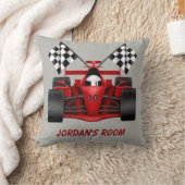 子供の枕レースカーのチェック模様の旗 クッション (ブランケット)