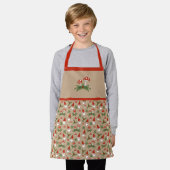 子供の格言とキノコのタンウッドランドホリデー エプロン (着用した状態)