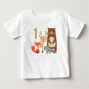 子供の森林第1誕生日のTシャツ ベビーTシャツ
