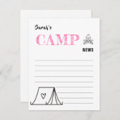 子供の楽しいモダンなミニマリストのサマーキャンプニュース ノートカード (正面/裏面)