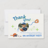 子供の楽しい野球誕生日テーマ サンキューカード (正面)