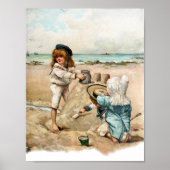 子供の構築ヴィンテージサンドキャッスル ポスター (正面)