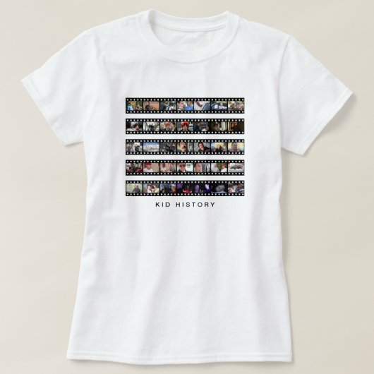子供の歴史Filmstrips Tシャツ (デザイン正面)