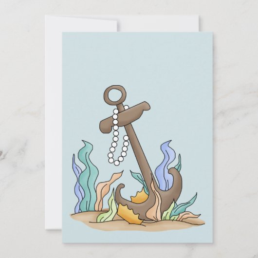 子供の水中テーマの誕生日のパーティの招待状 招待状 (裏面)