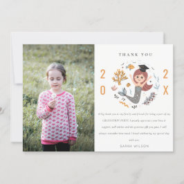 子供の水中人魚写真 幼稚園卒業式 サンキューカード