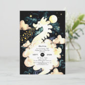 子供の水彩ドラゴンの誕生日 招待状 (スタンド正面)