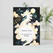 子供の水彩ドラゴン誕生日 サンキューカード (スタンド正面)