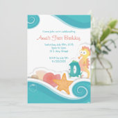 子供の海岸の誕生会の招待 招待状 (スタンド正面)