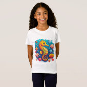 🐠 子供の海洋探検のためのタツノオトシゴの誕生日ギフト Tシャツ (正面フル)