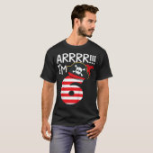 子供の海賊テーマ6歳の誕生日 Tシャツ (正面フル)