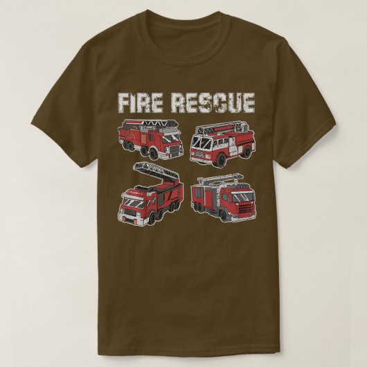 子供の消防救助消防車トラック消防士ホレフィ Tシャツ (デザイン正面)