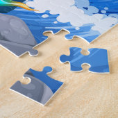 子供の満月の小さな人魚のおもしろい ジグソーパズル (側面)