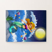 子供の満月の小さな人魚のおもしろい ジグソーパズル (横)