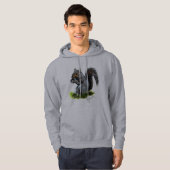 子供の灰色のリスのフード付きスウェットシャツ パーカ (正面フル)