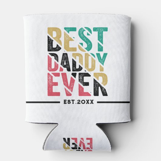 子供の父親への贈り物モダンタイポグラフィ 缶クーラー (裏面)