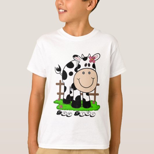 子供の牛女の子 Tシャツ (正面)