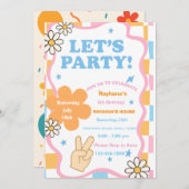 子供の特別なパーティー招待状をユニークに! 招待状 (正面/裏面)