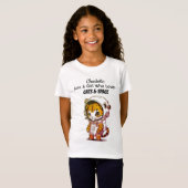 子供の猫と宇宙好きのユニークな名前 Tシャツ (正面フル)