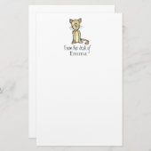 子供の猫の静止した名前入り 便箋 (正面/裏面)