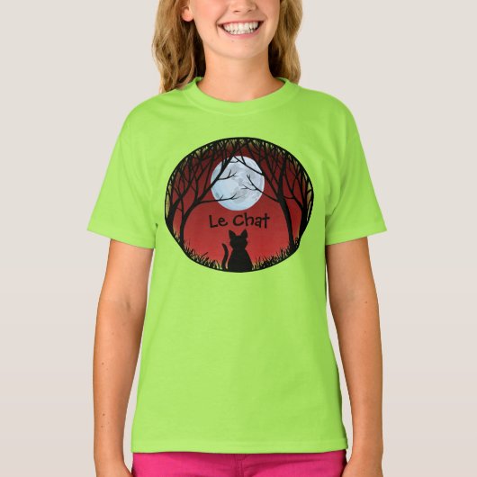 子供の猫好きシャツ 太った猫 子供のスウェットシャツ Tシャツ (正面)