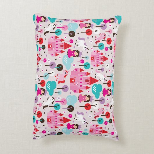 子供の王女の城およびユニコーン アクセントクッション (裏面(縦))