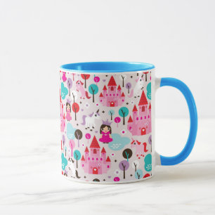 子供の王女の城およびユニコーン マグカップ