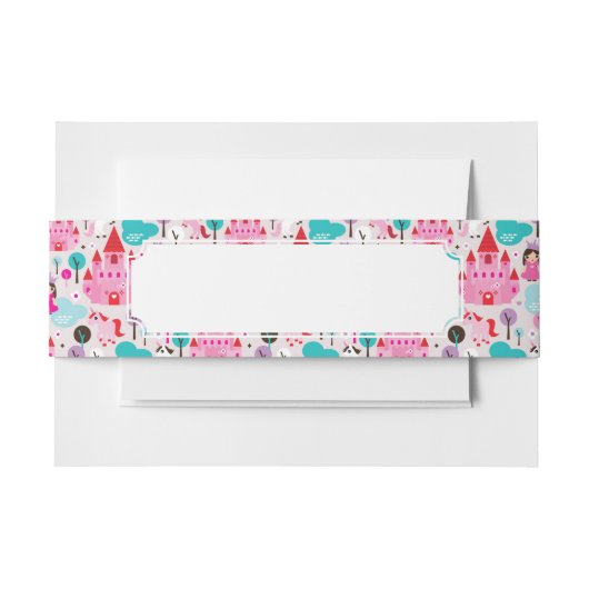 子供の王女の城およびユニコーン 招待状ベリーバンド (正面例)