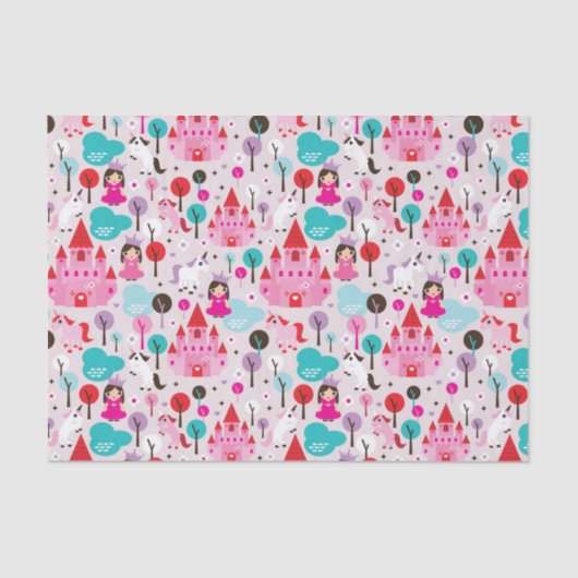 子供の王女の城およびユニコーン 薄葉紙 (正面)