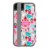 子供の王女の城およびユニコーン INCIPIO iPhoneウォレットケース (フォリオ裏面)