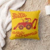 子供の男の子の坑夫の赤くおよび黄色の枕 クッション (ブランケット)