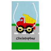 子供の男の子の建築Dumptruck スモールペーパーバッグ (裏面)