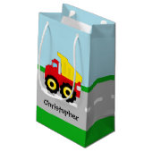 子供の男の子の建築Dumptruck スモールペーパーバッグ (裏面アングル)