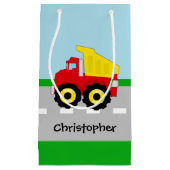 子供の男の子の建築Dumptruck スモールペーパーバッグ (正面)