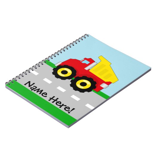 子供の男の子の建築Dumptruck ノートブック (左側)