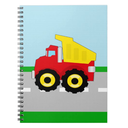 子供の男の子の建築Dumptruck ノートブック (正面)