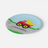 子供の男の子の建築Dumptruck ペーパープレート (アングル)