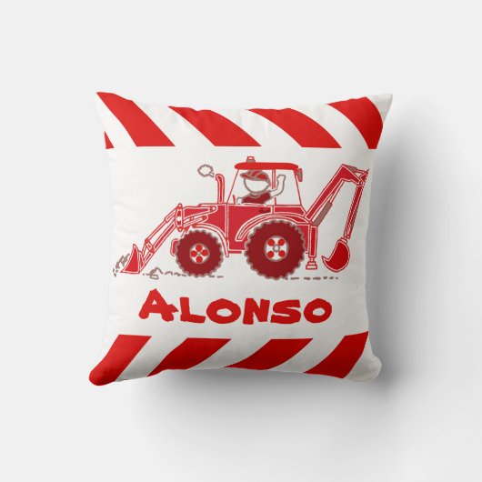 子供の男の子の赤と白名前の枕 クッション (裏面)