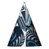 子供の男の子の車クールモンスタートラック1誕生日 パーティーハット (裏面)