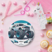 子供の男の子の車クールモンスタートラック1誕生日 ペーパープレート (パーティー)