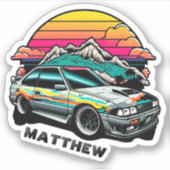 子供の男の子は極端な冒険をレース。日本車jdm シール (正面)